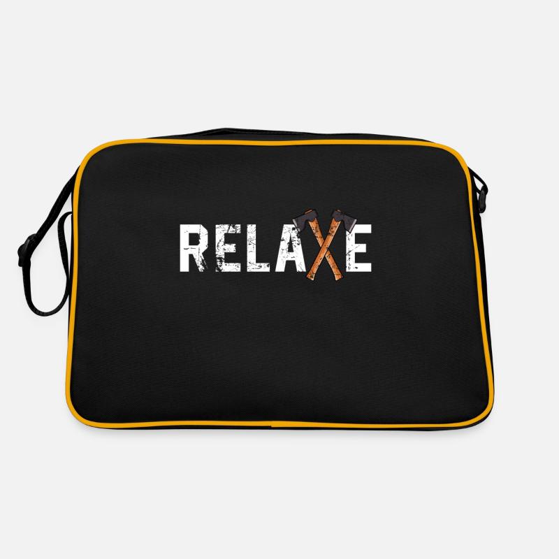 Axt Werfen - Retro Tasche - Schwarz/Gold