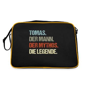 Tomas der Mann der Mythos die Legende - Retro Tasche - Schwarz/Gold - Hinten