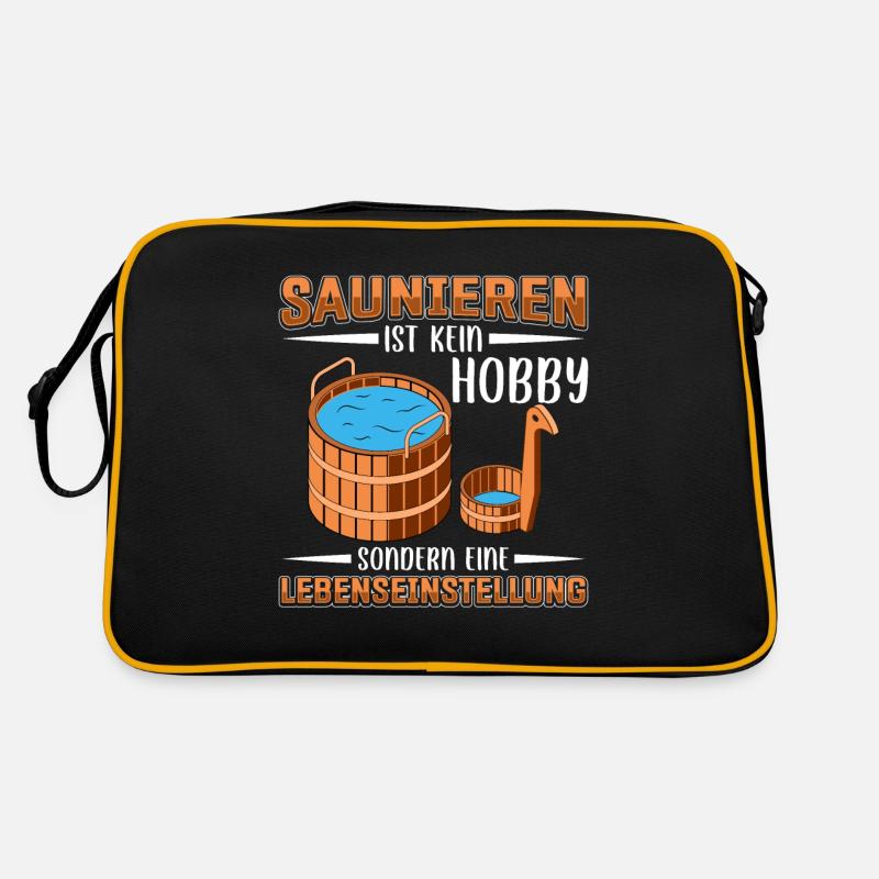 Sauna - Retro Tasche - Schwarz/Gold