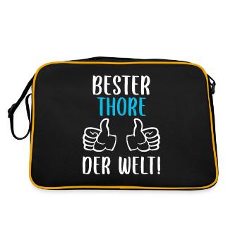 Thore Vorname Name Geburtstag - Retro Tasche - Schwarz/Gold - Hinten