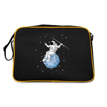 Speerwurfstrecker Leichtathletik Speerwerfer - Retro Tasche - Schwarz/Gold - Hinten