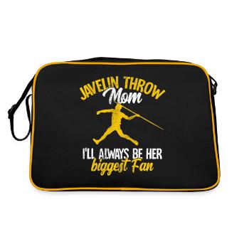 Speerwurfstrecker Leichtathletik Speerwerfer - Retro Tasche - Schwarz/Gold - Hinten