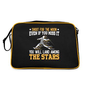 Speerwurfstrecker Leichtathletik Speerwerfer - Retro Tasche - Schwarz/Gold - Hinten