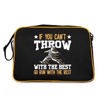 Speerwurfstrecker Leichtathletik Speerwerfer - Retro Tasche - Schwarz/Gold - Hinten