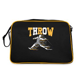 Speerwurfstrecker Leichtathletik Speerwerfer - Retro Tasche - Schwarz/Gold - Hinten