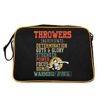 Speerwurfstrecker Leichtathletik Speerwerfer - Retro Tasche - Schwarz/Gold - Hinten