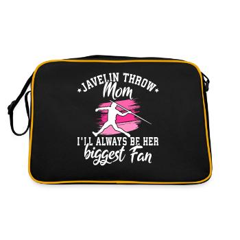 Speerwurfstrecker Leichtathletik Speerwerfer - Retro Tasche - Schwarz/Gold - Hinten