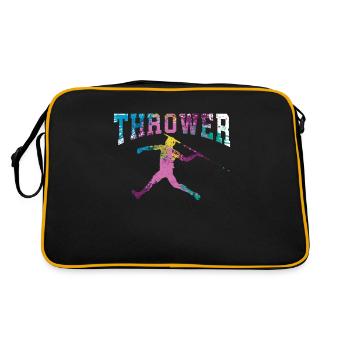 Speerwurfstrecker Leichtathletik Speerwerfer - Retro Tasche - Schwarz/Gold - Hinten