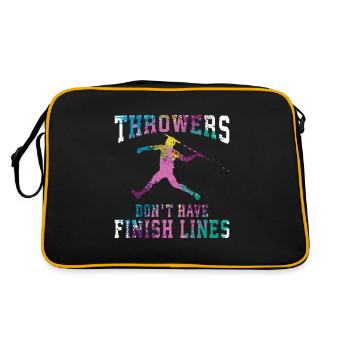 Speerwurfstrecker Leichtathletik Speerwerfer - Retro Tasche - Schwarz/Gold - Hinten