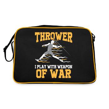 Speerwurfstrecker Leichtathletik Speerwerfer - Retro Tasche - Schwarz/Gold - Hinten