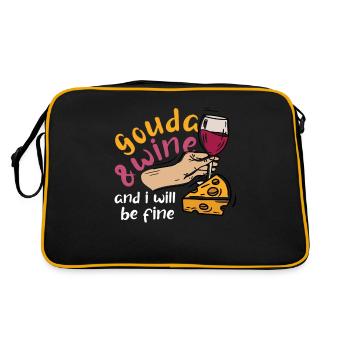 Gouda cheese - Retro Bag - black/gold - Back