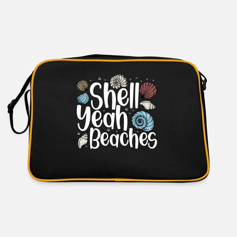 Collecting shells on the beach Shell collectors Retro Bag