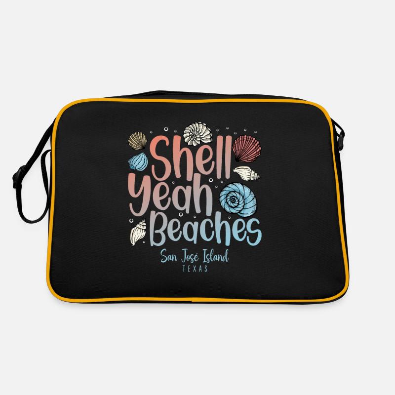 Collecting shells on the beach Shell collectors Retro Bag