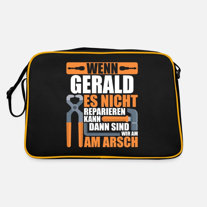 Vorname Gerald Name Geburtstag Geschenk Retro Tasche