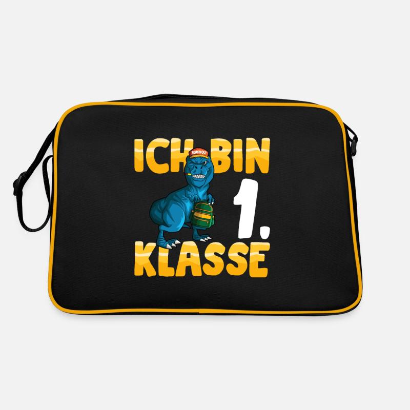 Ich bin 1. Klasse Einschulung Dino Grundschule Retro Tasche