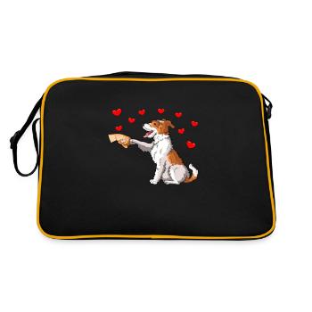 Chien Fox Terrier à poil dur - Sac Retro - noir/or - Dos