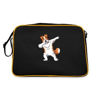 Chien Fox Terrier à poil dur - Sac Retro - noir/or - Dos