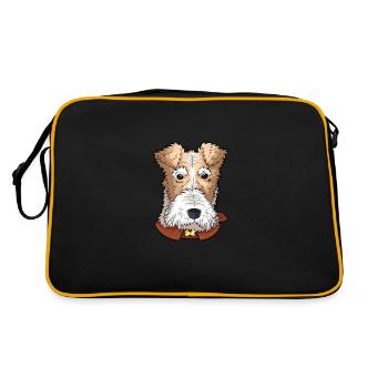 Chien Fox Terrier à poil dur - Sac Retro - noir/or - Dos