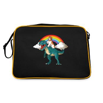 Chien Fox Terrier à poil dur - Sac Retro - noir/or - Dos