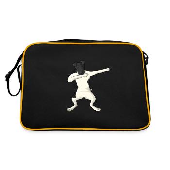 Chien Fox Terrier Fox Hair - Sac Retro - noir/or - Dos