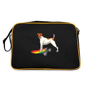 Chien Fox Terrier Fox Hair - Sac Retro - noir/or - Dos
