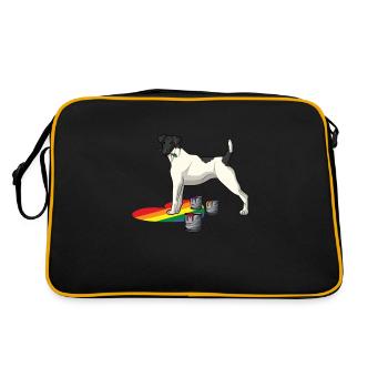 Chien Fox Terrier Fox Hair - Sac Retro - noir/or - Dos