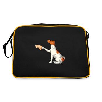 Chien Fox Terrier Fox Hair - Sac Retro - noir/or - Dos