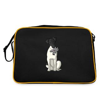 Chien Fox Terrier Fox Hair - Sac Retro - noir/or - Dos