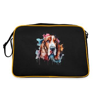 Basset Hound - Sac Retro - noir/or - Dos