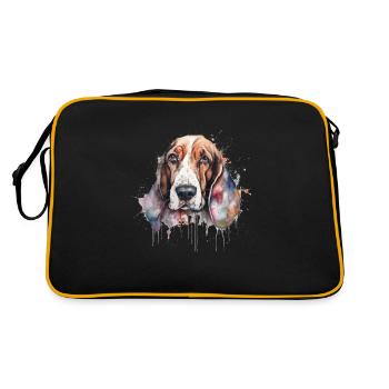 Basset Hound - Sac Retro - noir/or - Dos