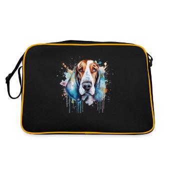 Basset Hound - Sac Retro - noir/or - Dos