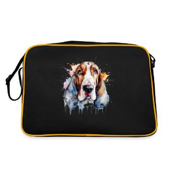 Basset Hound - Sac Retro - noir/or - Dos