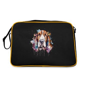 Basset Hound - Sac Retro - noir/or - Dos