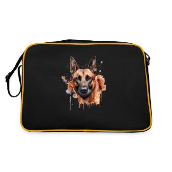 Malinois belge - Sac Retro - noir/or - Dos