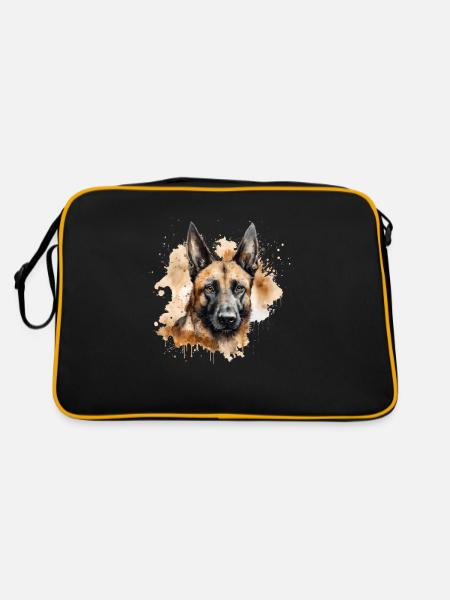 Malinois belge - Sac Retro - noir/or - Dos