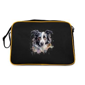 Border Collie - Retro Bag - black/gold - Back