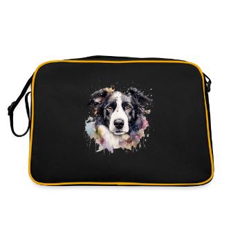 Border Collie - Retro Bag - black/gold - Back