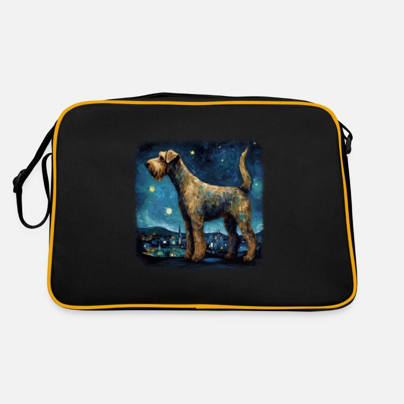 Airedale Terrier Van gogh starry night Retro Bag