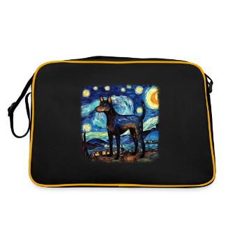 Nuit étoilée australienne Kelpie Van Gogh - Sac Retro - noir/or - Dos