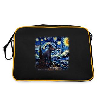 Nuit étoilée australienne Kelpie Van Gogh - Sac Retro - noir/or - Dos