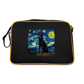 Nuit étoilée australienne Kelpie Van Gogh - Sac Retro - noir/or - Dos