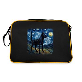 Nuit étoilée australienne Kelpie Van Gogh - Sac Retro - noir/or - Dos