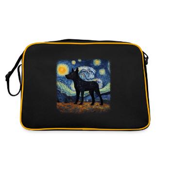 Nuit étoilée australienne Kelpie Van Gogh - Sac Retro - noir/or - Dos