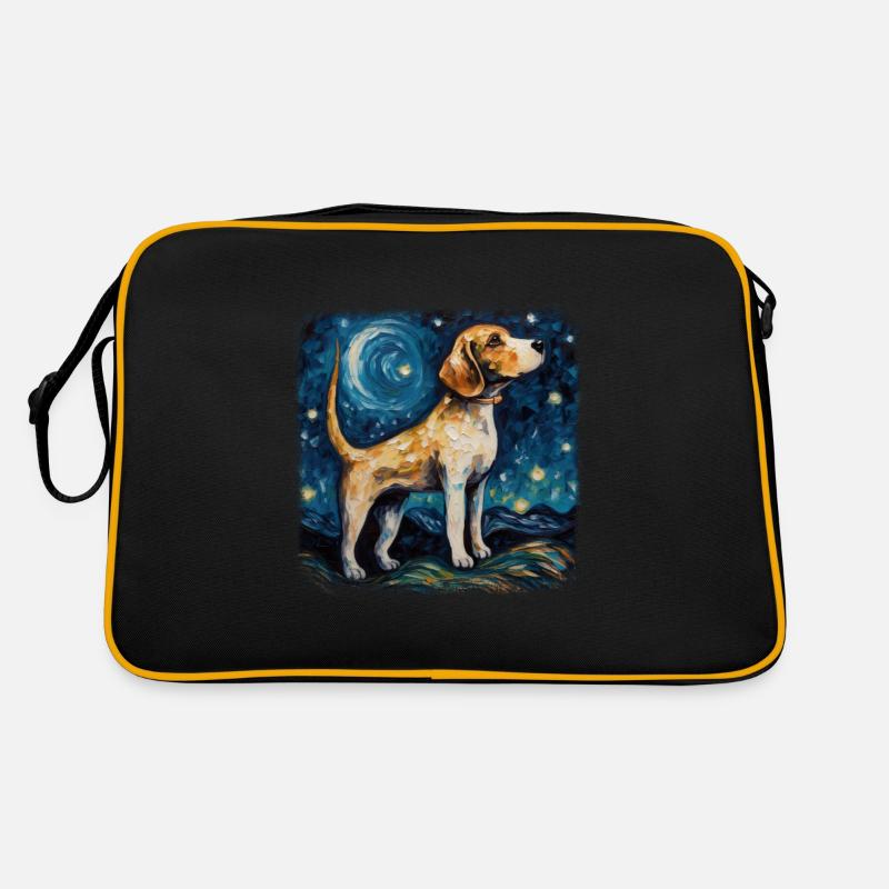 Beagle Van gogh starry night Retro Bag