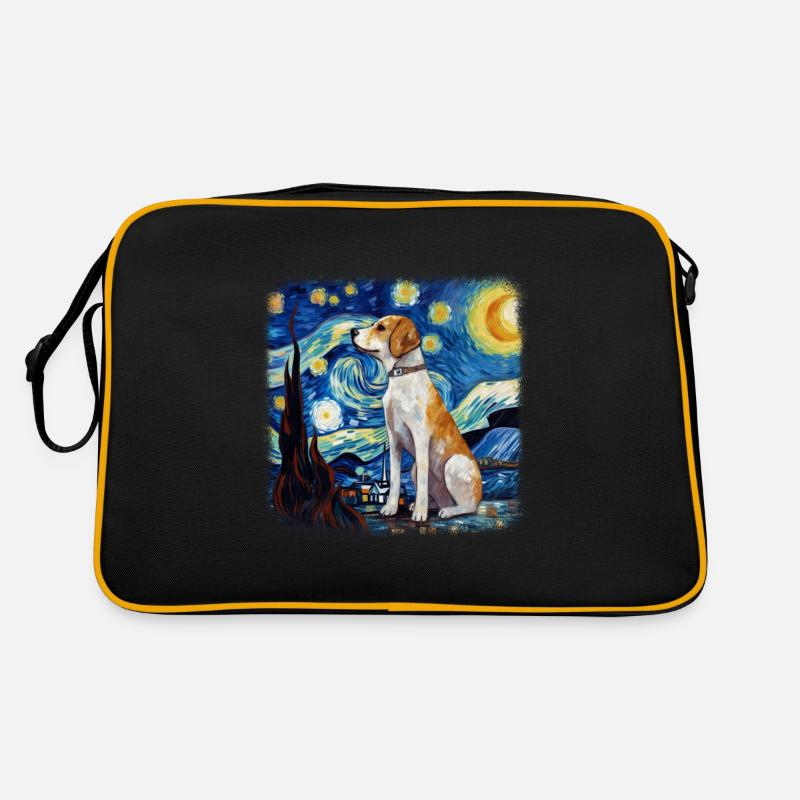Beagle Van gogh starry night Retro Bag