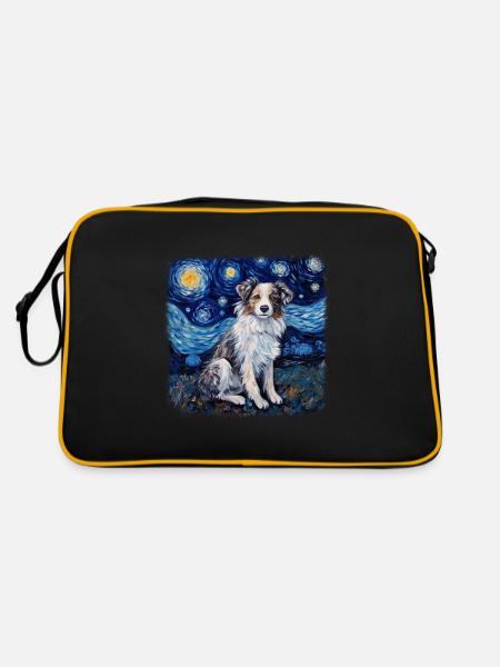 Berger australien Van Gogh nuit étoilée - Sac Retro - noir/or - Dos