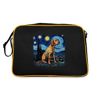 Bloodhound Van gogh starry night - Retro Tasche - Schwarz/Gold - Hinten