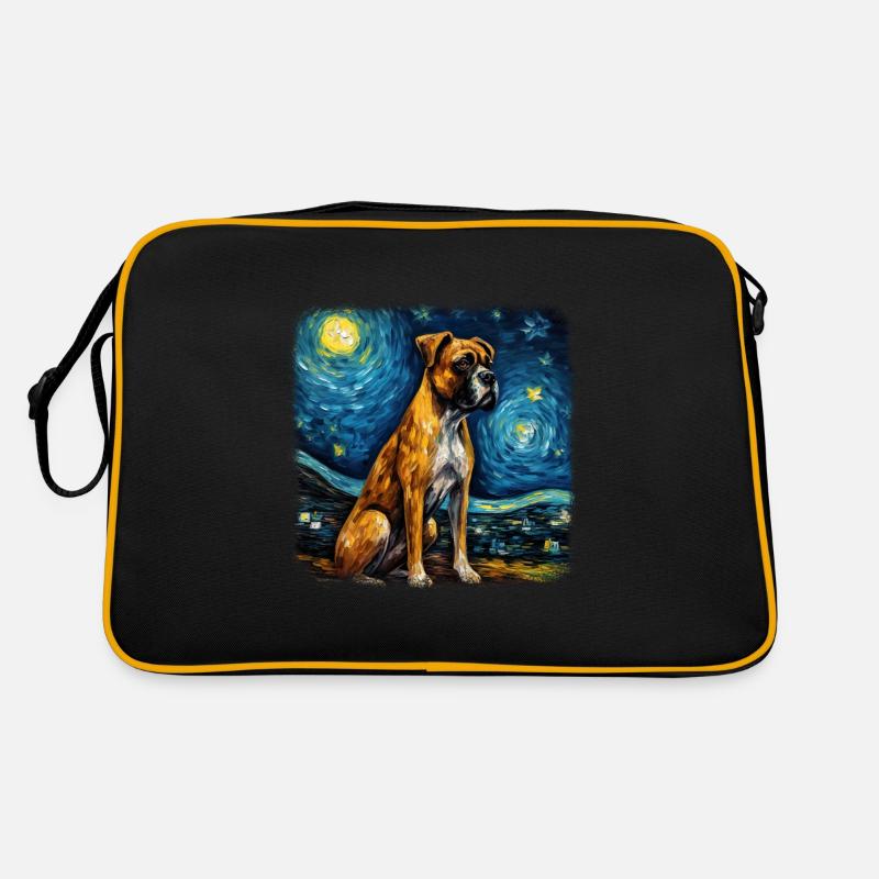 Boxer Van gogh starry night Retro Bag