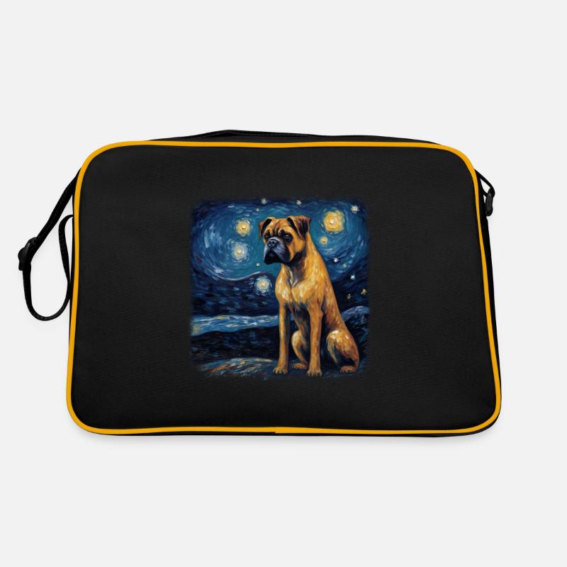 Boxer Van gogh starry night Retro Bag