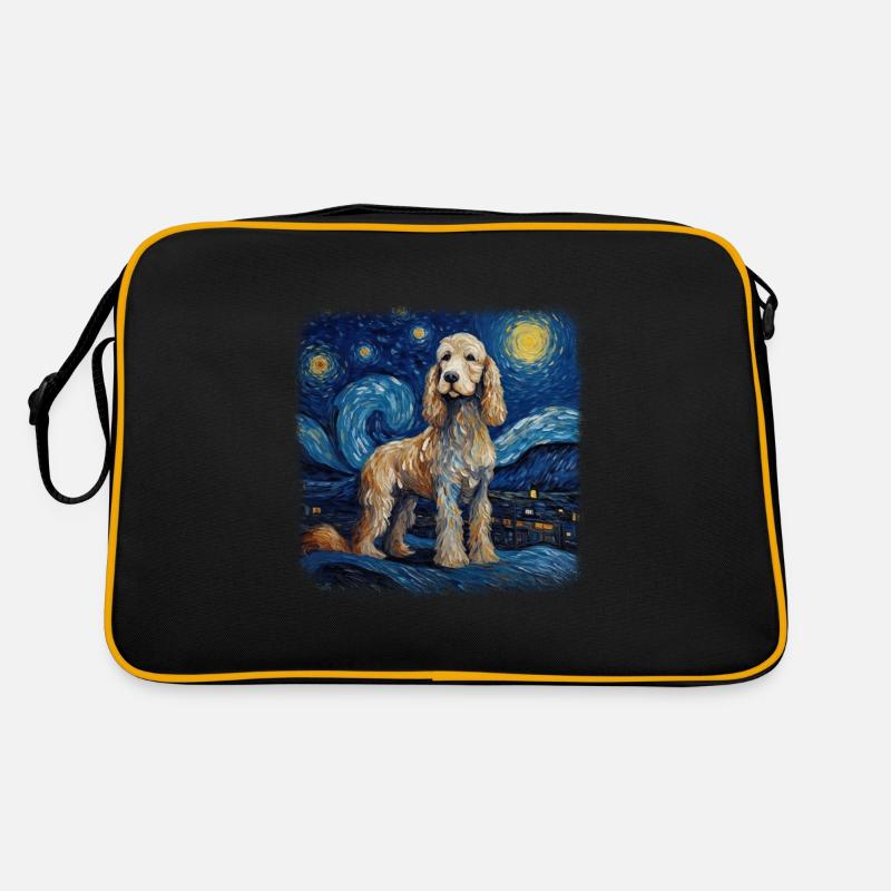 Cocker Spaniel Van gogh starry night Retro Bag